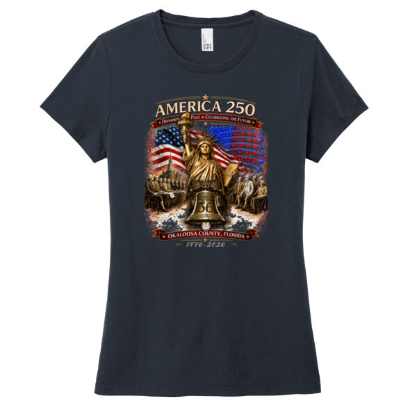 Ladies Poly Blend Official America 250 T-shirt Thumbnail