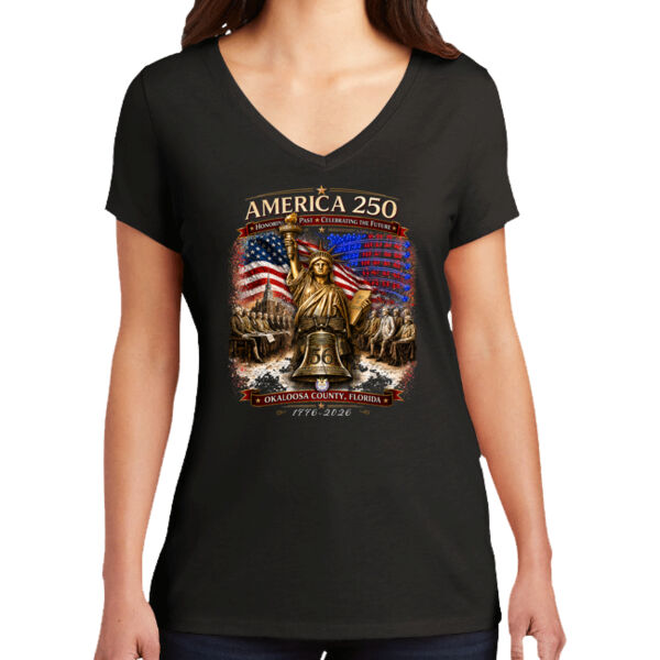 Ladies V-Neck Official America 250 T-shirt Thumbnail